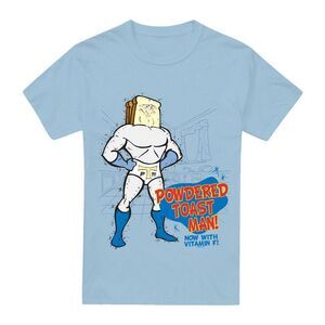 Ren & Stimpy Mens Powdered Toast Man T-Shirt / Light Blue